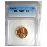 1955-S Cent ICG MS67+ RD LISTS $750