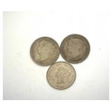 1870 1885 1894 5 cents F+ Scarce Early Dates
