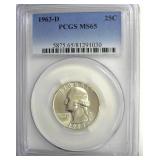 1963-D Quarter PCGS MS65