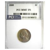 1959 Nickel MS67 FS LISTS $4750
