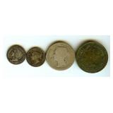 1858-1892 G-VF 4 COINS Scarce Early Date Canada