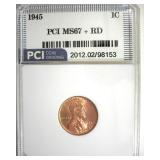 1945 Cent MS67+ RD LISTS $6250