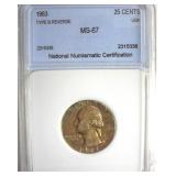 1963 Type B Rev Quarter NNC MS67