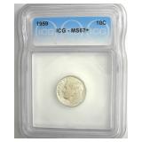 1959 Dime ICG MS67+ LISTS $285