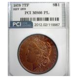 1878 7TF Morgan MS66 PL LISTS $6500