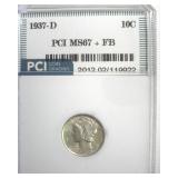 1937-D Dime MS67+ FB LISTS $875