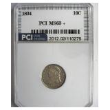1834 Dime MS63+ LISTS $1450