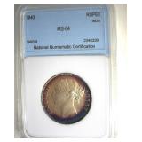 1840 Rupee NNC MS64 20 Year Old Queen Victoria