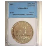 1957 5 Shillings NNC PR69 Cameo South Africa