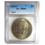 1976-D T2 Ike ICG MS66+ LISTS $350