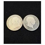 1895 1817 Old Silver Shillings Sterling!