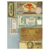 12 Vintage Bank Notes Japan Hong Kong Nepal