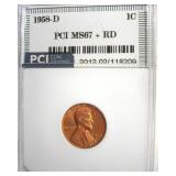 1958-D Cent MS67+ RD LISTS $3000