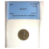 1956 10 Cents NNC MS68 PL Canada