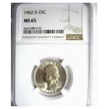 1962-D Quarter NGC MS65
