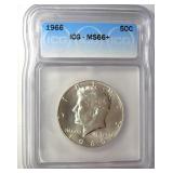 1966 Kennedy ICG MS66+ LISTS $975