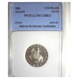 1965 5 Schilling NNC PR65 UCAM Austria .640 Silver
