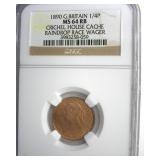 1890 1/4P NGC MS64 RB Raindrop Race Wager