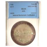 1756 Thaler NNC MS64 Basel Swiss Cantons Dragon