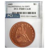 1863 Dollar PCI PR69 CAM Transitional Cu Copy