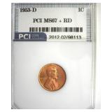 1953-D Cent MS67+ RD LISTS $6750