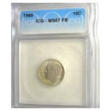 1960 Dime ICG MS67 FB LISTS $425