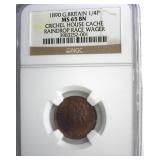 1890 1/4P NGC MS64 BN Raindrop Race Wager