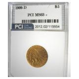 1909-D Gold $5 MS63+ LISTS $2750