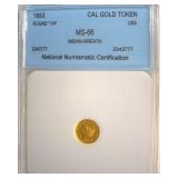 1853 Cal Gold Token NNC MS66 Indian-Wreath