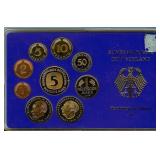 1980-G 1 Pfennig - 5 Mark Proof Set Germany