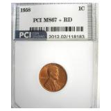 1958 Cent MS67+ RD LISTS $6000