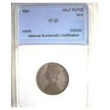 1862 Half Rupee NNC VF20 India