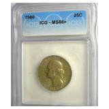1960 Quarter ICG MS66+ LISTS $150