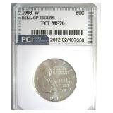 1993-W 50c Bill of Rights PCI MS70