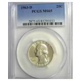 1963-D Quarter PCGS MS65
