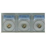 1962 1963 1964 Dime PCGS PR66 PR67 3 Pc Lot