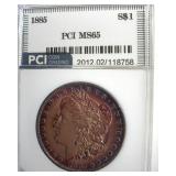 1885 Morgan PCI MS65 Purple Toning