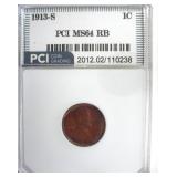 1913-S Cent MS64 RB LISTS $625