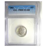 1962 Dime ICG PR69 DCAM LISTS $350