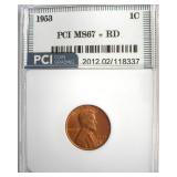 1953 Cent MS67+ RD LISTS $12500