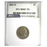 1975-D Nickel MS67 FS LISTS $275 IN 66+ FS