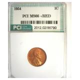 1954 Cent MS66+ RD LISTS $600