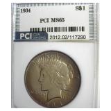 1934 Peace MS65 LISTS $900