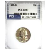1955-D Quarter MS67 LISTS $11500