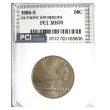 1996-S 50C Olympic Swimming MS70 LISTS $150