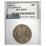 2015-S 50c US Marshalls PR70 DCAM LISTS $120