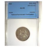 1933 Shilling NNC AU50 New Zealand