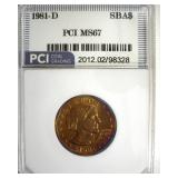 1981-D Susan B Anthony MS67 LISTS $375