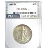 1943-D Walking Liberty MS67+ LISTS $2650