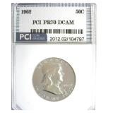 1962 Franklin PR70 DCAM LISTS $3850 IN 69DC